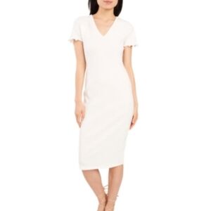 Riley & Rae Womens Nora Ruffled Hem Midi T-Shirt Dress Sz Small